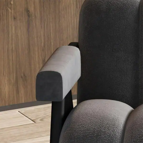 Contemporary Nordic Square Velvet Wood Sponge Accent Chair Backrest Armrest For Living Room - Image 8