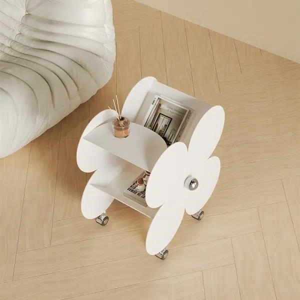 Contemporary Creative Flower Iron End Table 2-Tier For Living Room - Image 12