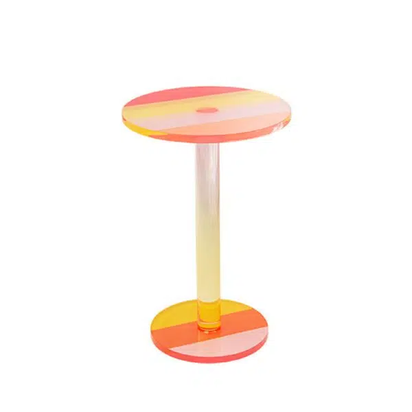 Contemporary Creative Round Column Marble Acrylic End Table 1-Tier For Living Room - Image 17
