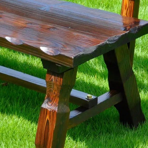 Contemporary Retro Fir Rectangular Lattice Outdoor Coffee Table & Chair Set For Outdoor Patio - Image 15