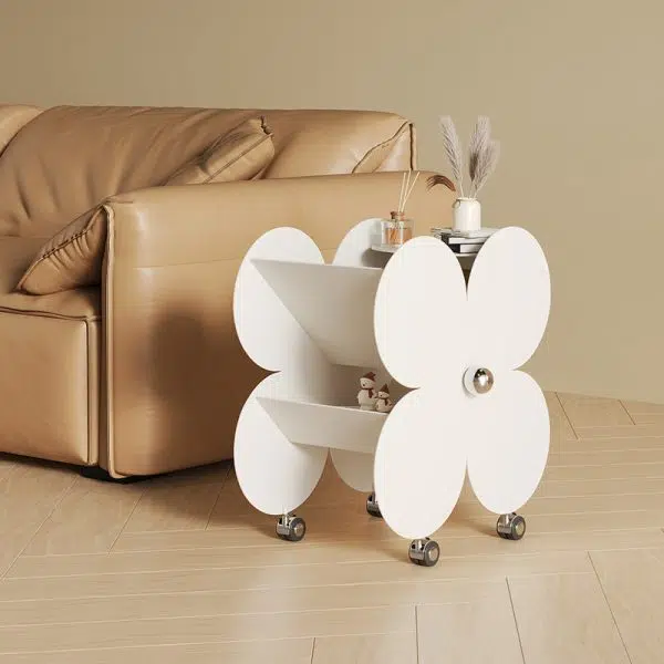 Contemporary Creative Flower Iron End Table 2-Tier For Living Room - Image 13