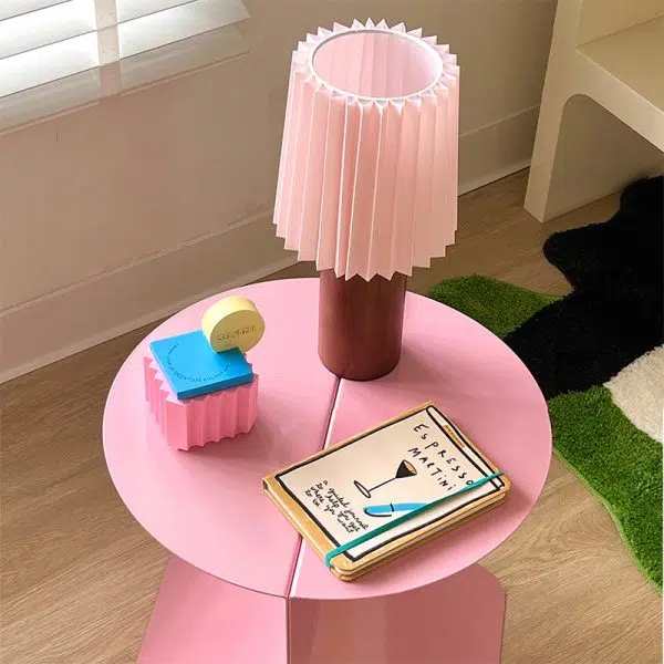 Contemporary Creative Round Square Metal End Table 1-Tier For Living Room - Image 12