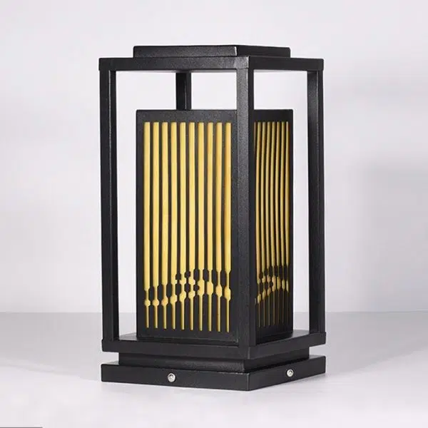 Minimalist Striped Decor LED Black Modern Solar Lights Outdoor Lanterns - Image 8