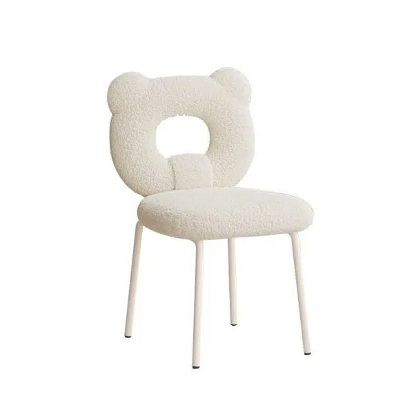 Contemporary Creative Square Iron Wool Vanity Stool Backrest Armless For Bedroom - Image 11
