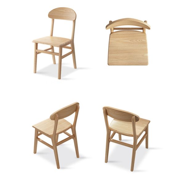 Contemporary Nordic Wood Sponge Square Elliptical Dining Chair Backrest For Dining Room - Image 20