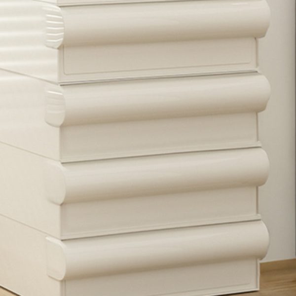 Contemporary Scandinavian Rectangular Cubic Rounded Handle ABS Nightstand 2/3/4 Drawer Movable For Bedroom - Image 11