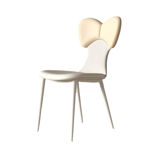 Contemporary Nordic Leather Steel Square Bow Tie Dining Chair Backrest For Dining Room - Image 18