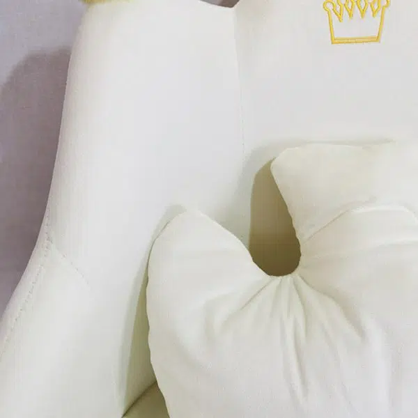 Contemporary Simplicity Curved Iron Fabric Wood Chair Backrest Armrest For Living Room - Image 6