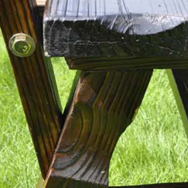 Contemporary Retro Fir Rectangular Lattice Outdoor Coffee Table & Chair Set For Outdoor Patio - Image 13