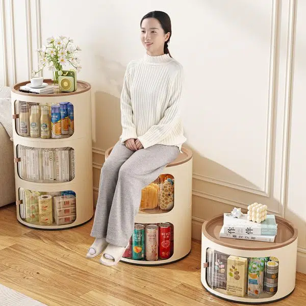 Contemporary Creative Round PP PET End Table 2/3/4 Storage For Living Room - Image 14