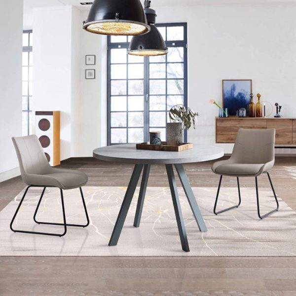 Contemporary Nordic Rectangular Upholstered Trapezoidal Base Leather Metal Dining Chair Backrest For Dining Room - Image 5