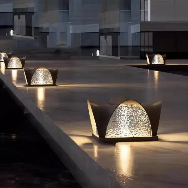 Modern Art Deco Solar Curve Cube LED Outdoor Landscape Light For Garden - Image 3