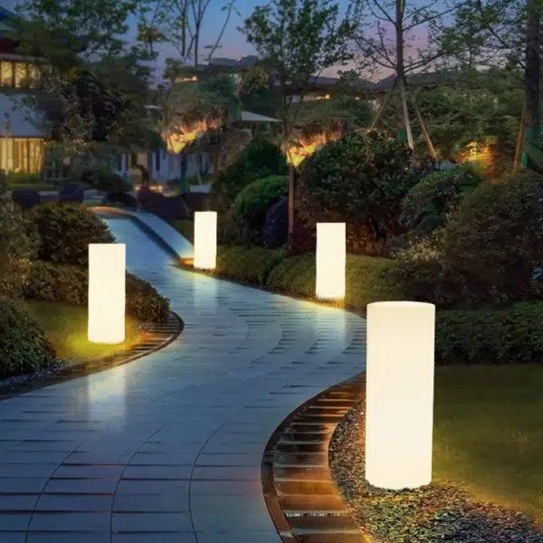 Modern Minimalist Solar Waterproof Cylinder PE LED Outdoor Ground Plug Light For Garden - Image 2