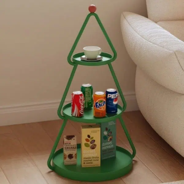 Contemporary Creative Round Iron End Table 3-Tier For Living Room - Image 12