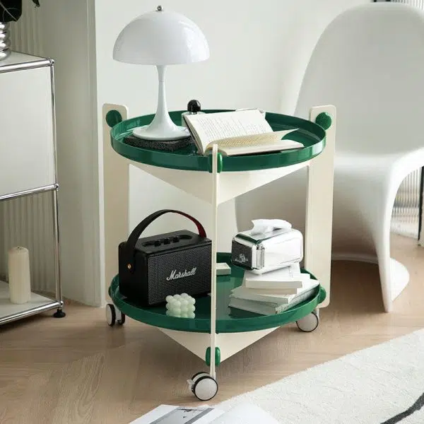 Contemporary Creative Round PET Acrylic End Table 2-Tier For Living Room - Image 10