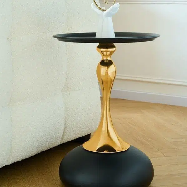 Contemporary Creative Round Steel End Table 1-Tier For Living Room - Image 12