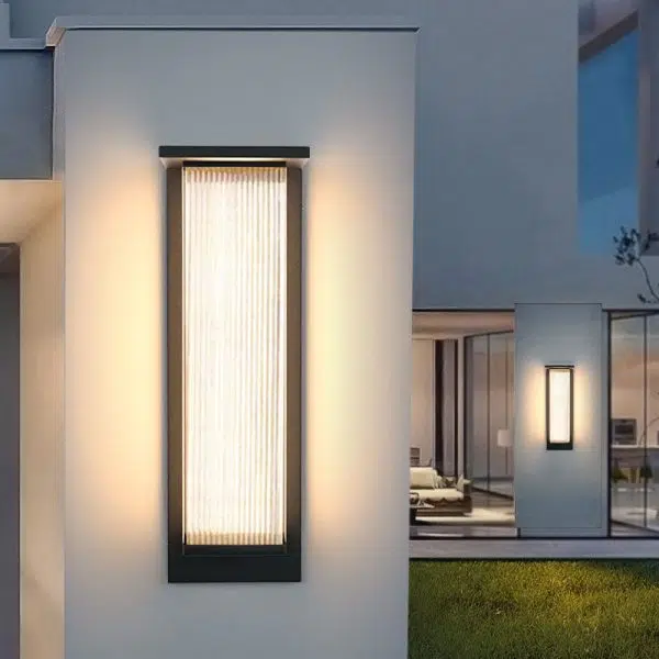 Modern Minimalist Solar Waterproof Rectangular Stainless Steel Acrylic LED Outdoor Wall Sconce Lamp For Outdoor Patio - Image 16