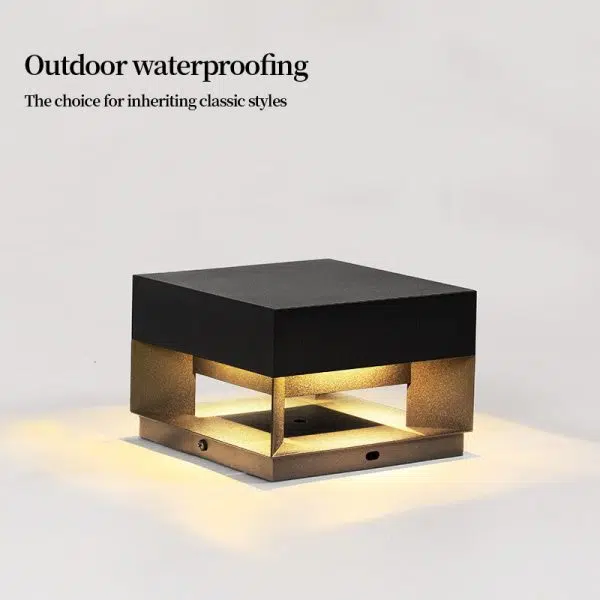 Modern Minimalist Square Geometric Stainless Steel LED Outdoor Waterproof Pillar Light Landscape Light For Garden - Image 12