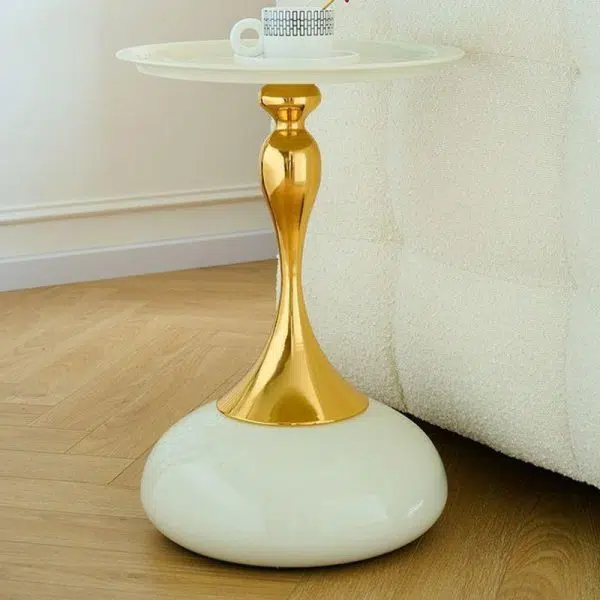 Contemporary Creative Round Steel End Table 1-Tier For Living Room - Image 8