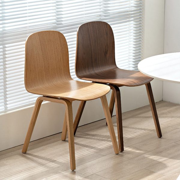 Contemporary Nordic Square Solid Wood Backrest Dining Chair For Dining Room - Image 10