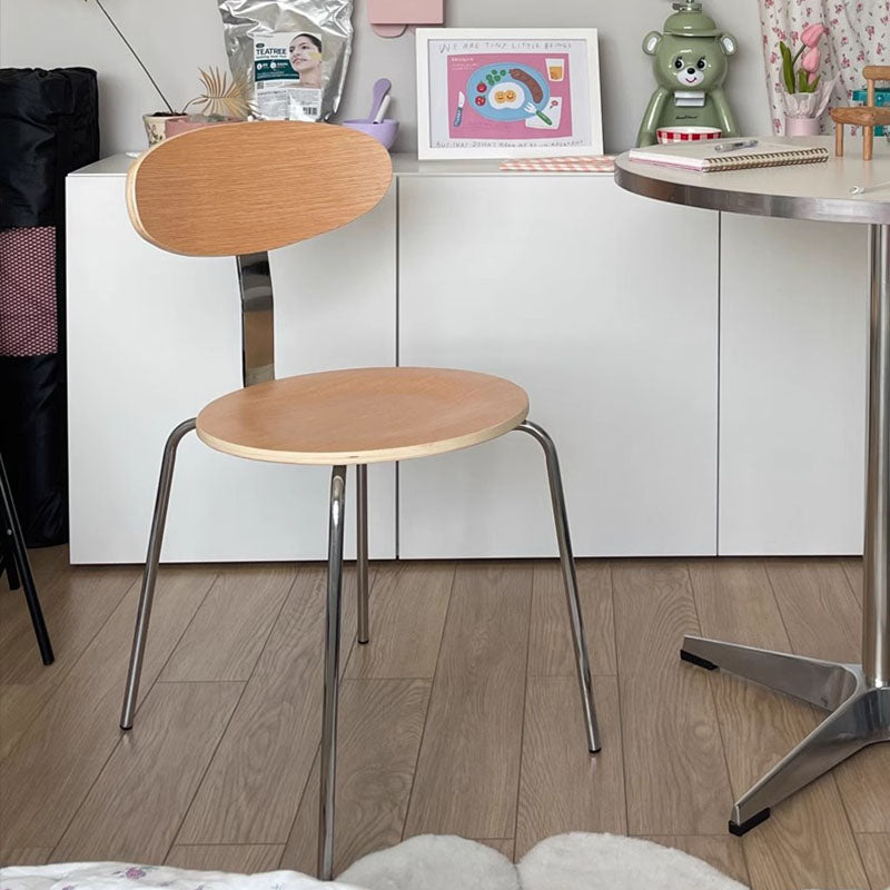01-3131aed3-ad66-4a6d-91df-d54cb432e8db.jpg Contemporary Nordic Wood Stainless Steel Round Dining Chair Backrest For Dining Room - Image 1