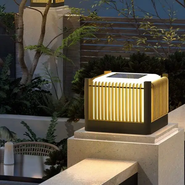 Modern Simplicity Solar Square Cube Stainless Steel Round LED Outdoor Landscape Light For Garden - Image 2