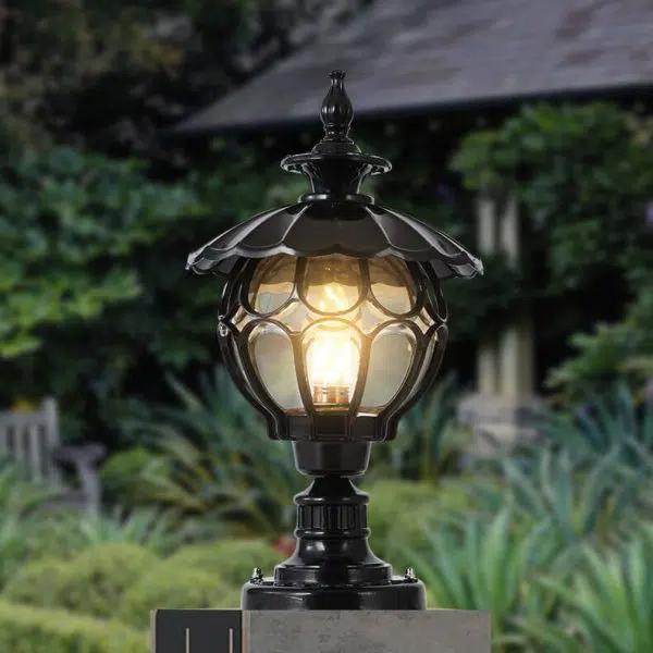 Outdoor European Round Column Head Light 1-Light Waterproof Garden Landscape Light - Image 17