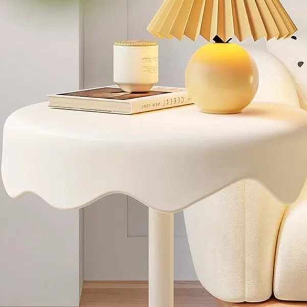 Contemporary Creative Round Ice Cream Shape PP Plastic Carbon Steel End Table For Living Room - Image 6