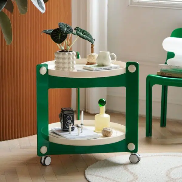 Contemporary Creative Round PET Acrylic End Table 2-Tier For Living Room - Image 12