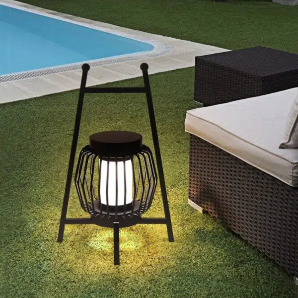 Solar Modern Simple Stainless Steel Cage LED Outdoor Landscape Light - Image 3