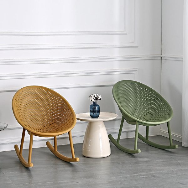 Contemporary Creative Oval PP Plastic Chair Backrest Armrest For Living Room - Image 2