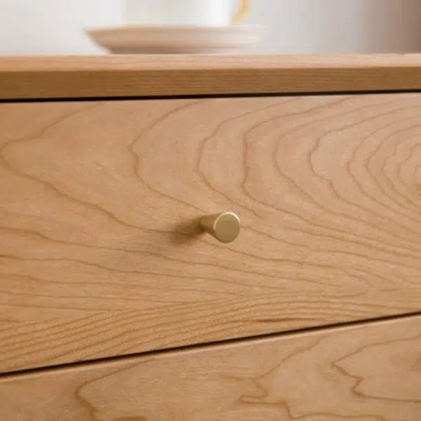 Contemporary Nordic Square Solid Wood Nightstand 2-Drawer For Bedroom - Image 7