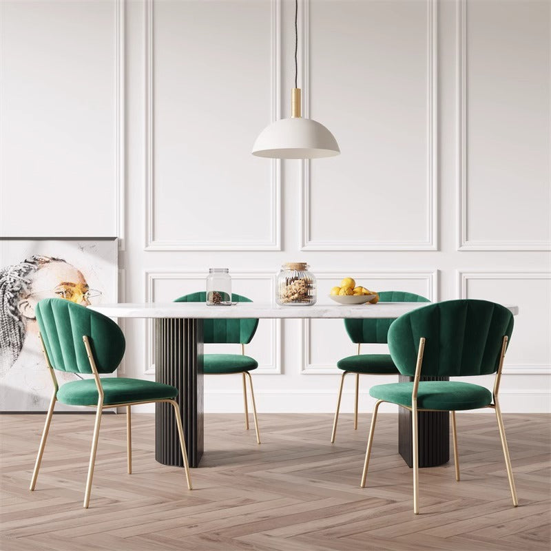 01-596167e9-0a27-46c2-a108-f472c1224922.jpg Contemporary Nordic Round Cotton Linen Upholstered Dining Chair Backrest For Dining Room - Image 1