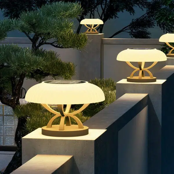 Contemporary Industrial Waterproof Stainless Steel PE Mushroom Design LED Post Lamp Landscape Light For Outdoor Patio - Image 3