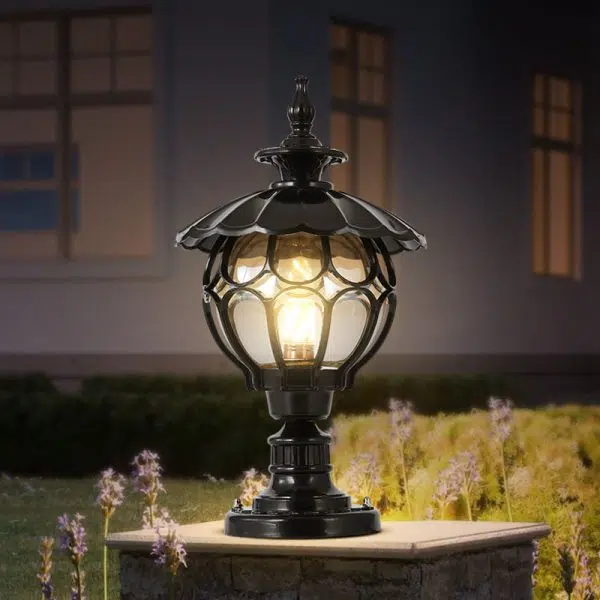 Outdoor European Round Column Head Light 1-Light Waterproof Garden Landscape Light - Image 18