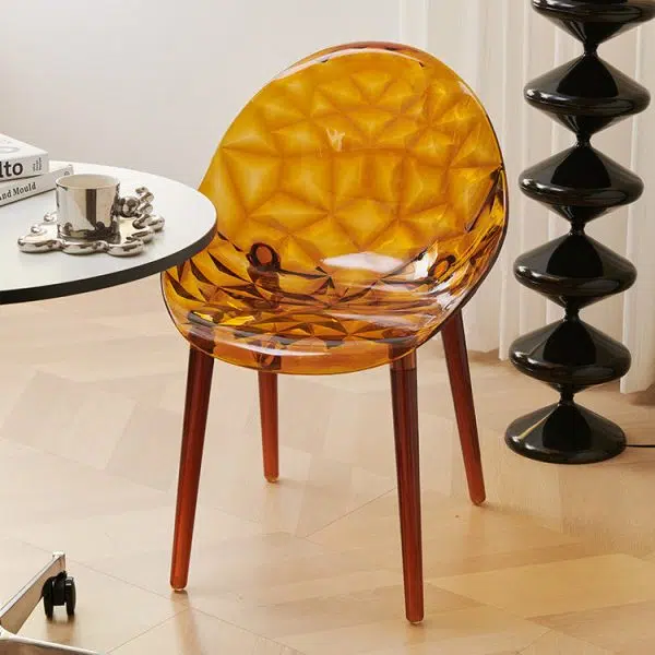 Contemporary Nordic Round Diamond Shape PC Dining Chair Backrest For Dining Room - Image 11