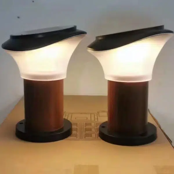 Solar Outdoor Slant Column Post Head ABS LED Patio Landscape Light - Image 9