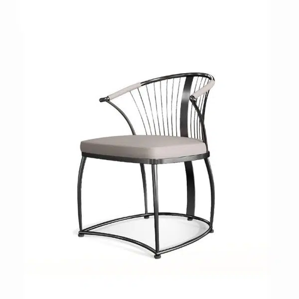 Contemporary Luxury Curved Stainless Steel Leather Chair Backrest Armless For Living Room - Image 14