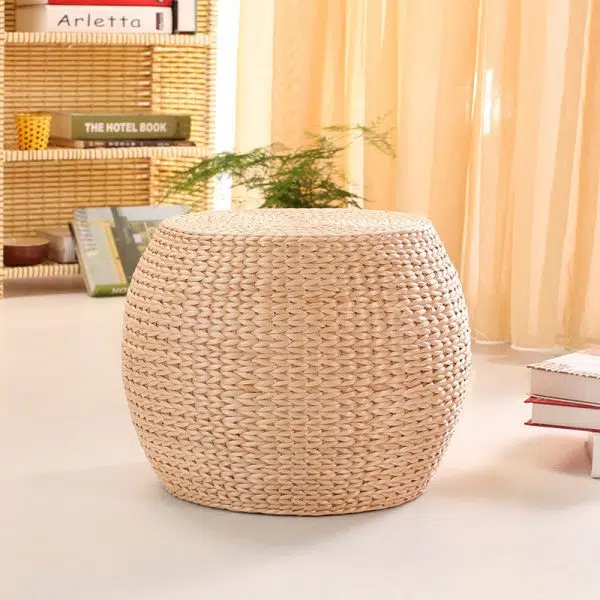 Traditional Chinese Round Column Wood Chair Backless Armless For Living Room - Image 2