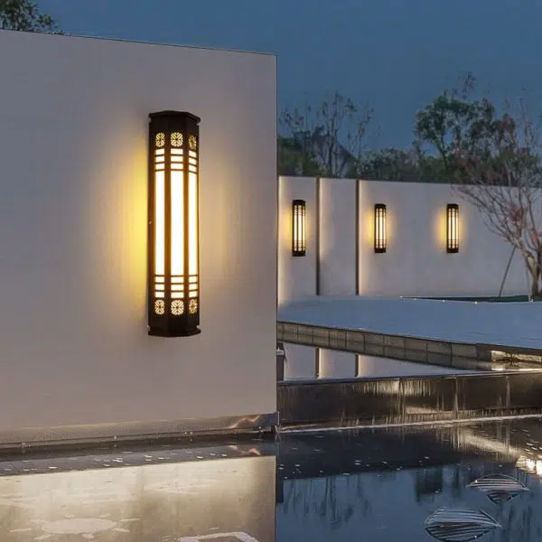 Modern Classical Cylindrical Stainless Steel Imitation Marble Waterproof Outdoor LED Wall Sconce Lamp - Image 5