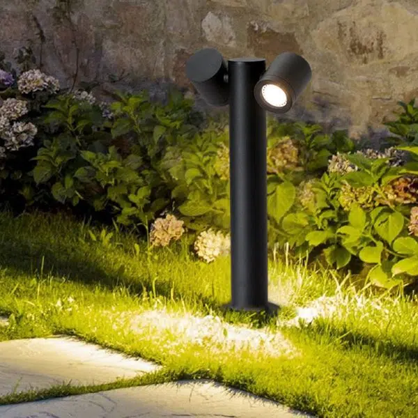 Modern Minimalist Rotatable Cylinder Round Tempered Glass Aluminum LED Outdoor Ground Light For Garden - Image 9