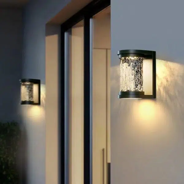 Modern Minimalist Solar Cylinder Stainless Steel Glass LED Outdoor Wall Light For Garden - Image 3