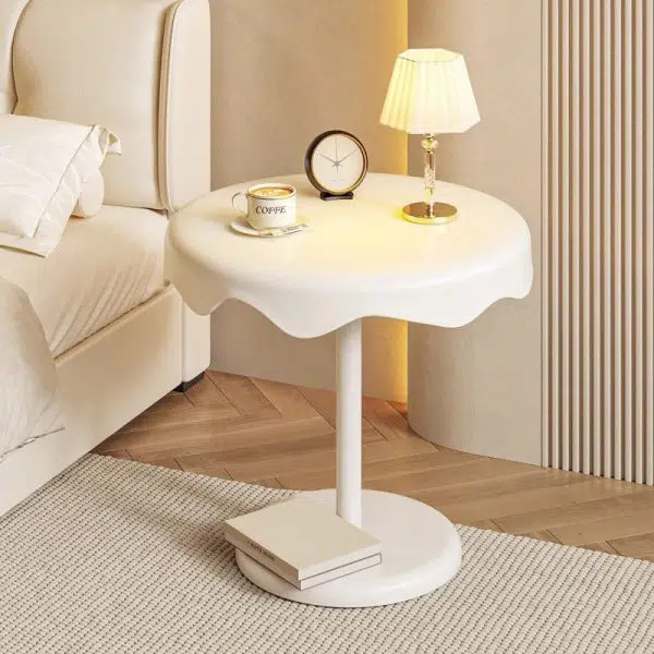 Contemporary Creative Round Ice Cream Shape PP Plastic Carbon Steel End Table For Living Room - Image 15