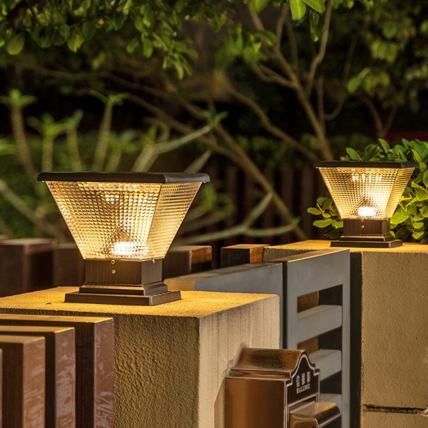 Contemporary Industrial Aluminum Acrylic Round Waterproof LED Outdoor Post Light For Garden - Image 9