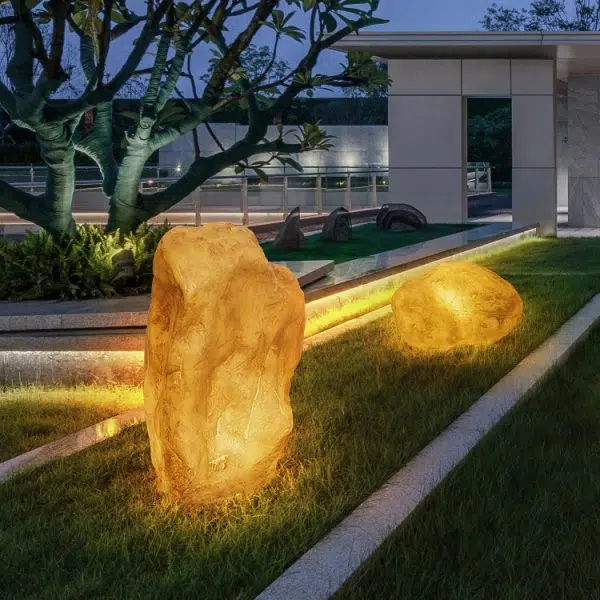 Contemporary Creative Resin Imitation Mountain LED Lawn Landscape Light For Outdoor Patio - Image 5