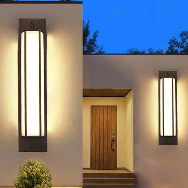 Modern Minimalist Long Square PMMA Stainless Steel LED Outdoor Wall Sconce Lamp For Garden - Image 3