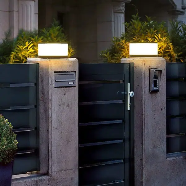 Solar Outdoor Round Column Post Head LED Waterproof Landscape Light - Image 14