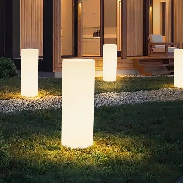 Modern Minimalist Solar Waterproof Cylinder PE LED Outdoor Ground Plug Light For Garden - Image 3