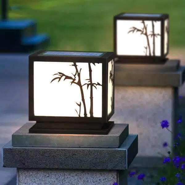 Traditional Chinese Solar Square Stainless Steel Acrylic LED Outdoor Landscape Light For Outdoor Patio - Image 2
