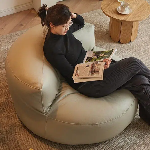 Contemporary Simplicity Round Fabric Accent Chair Backrest Armless For Living Room - Image 7